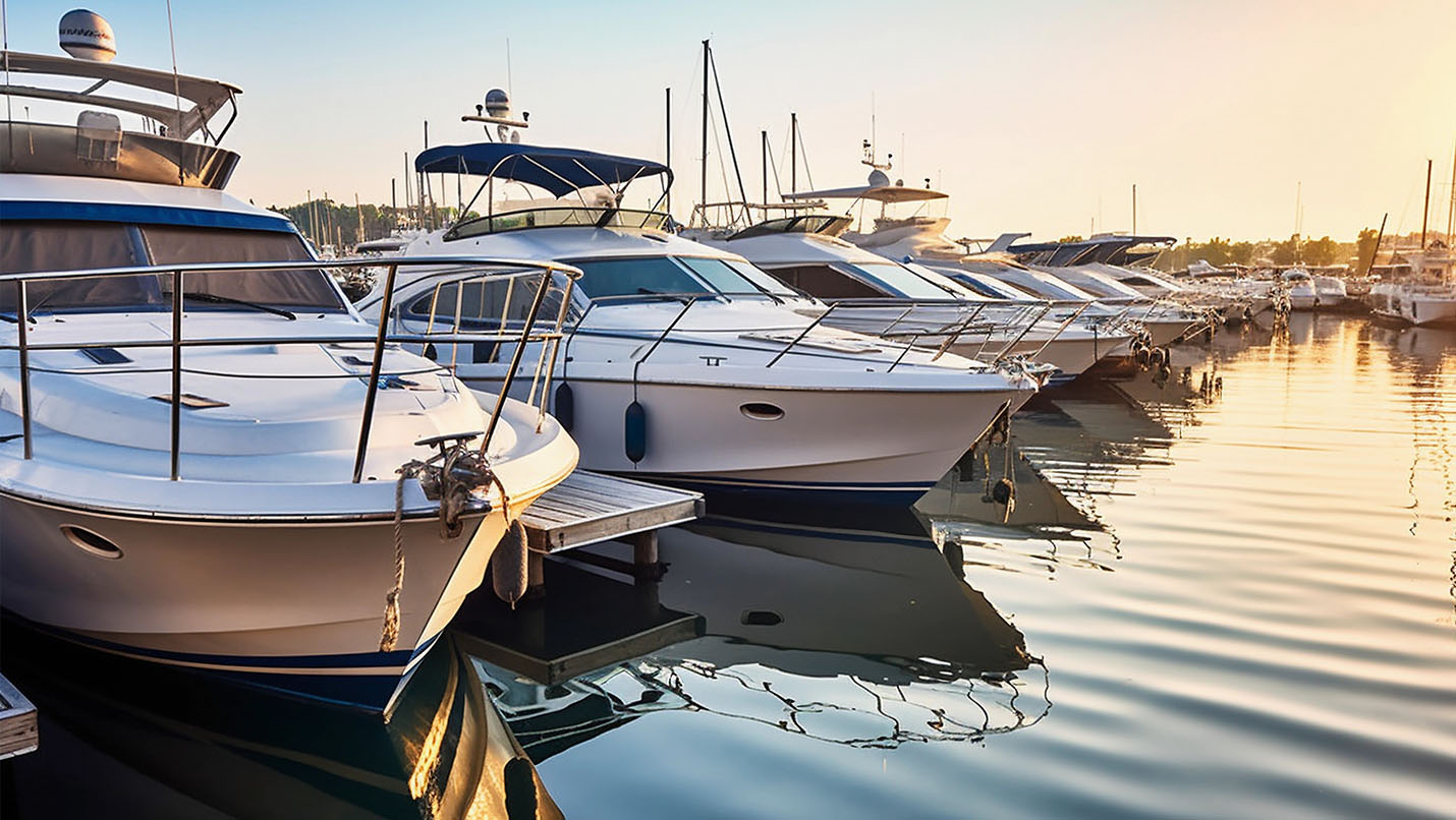 marina at sunset