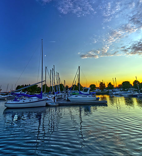 marina at sunset